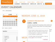 Tablet Screenshot of events.susqu.edu